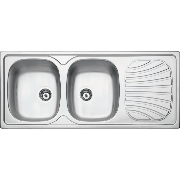 Fregadero de empotrar en acero inoxidable 116×50 cm